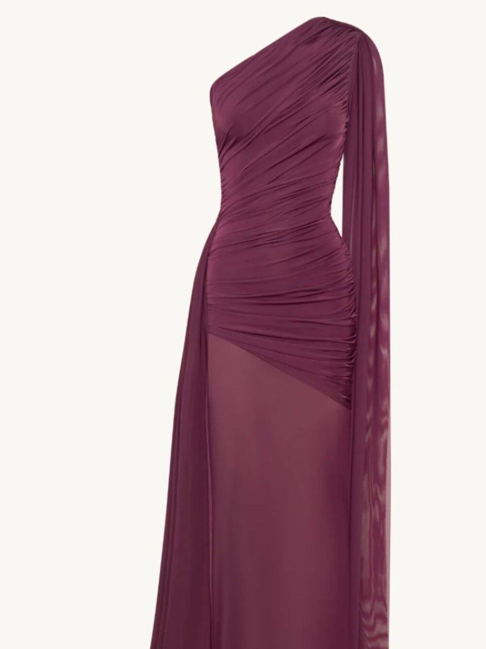 Asher Slinky One Shoulder Maxi Dress - Neutral Plum